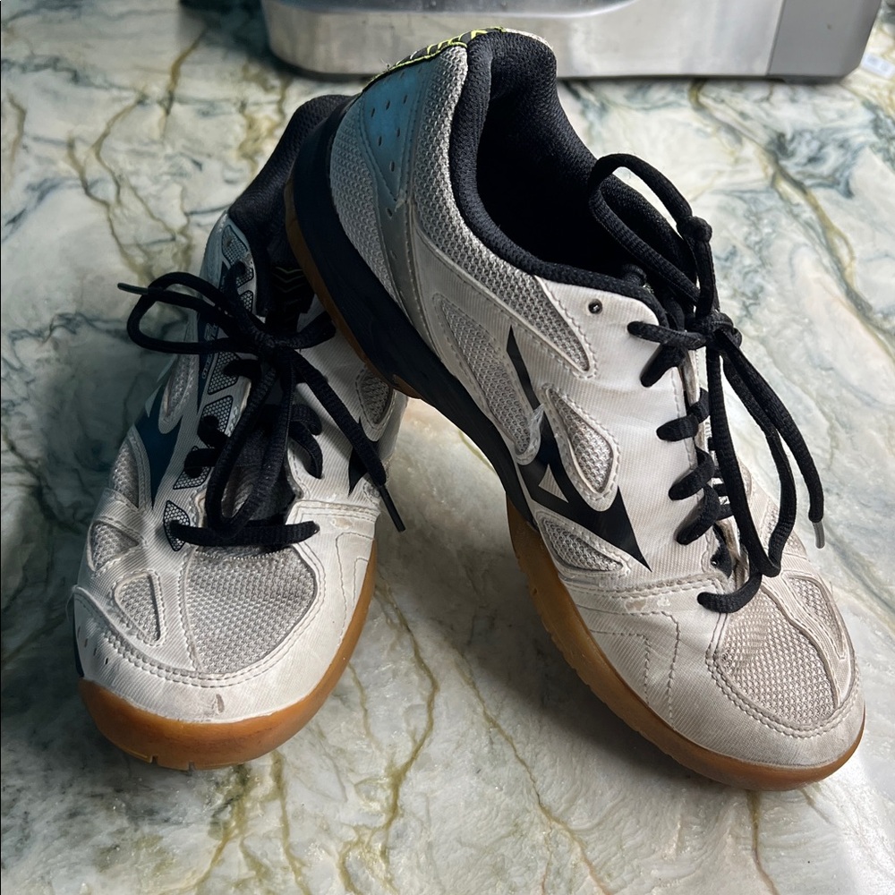 Mizuno Women's White Black & Orange Court Shoe